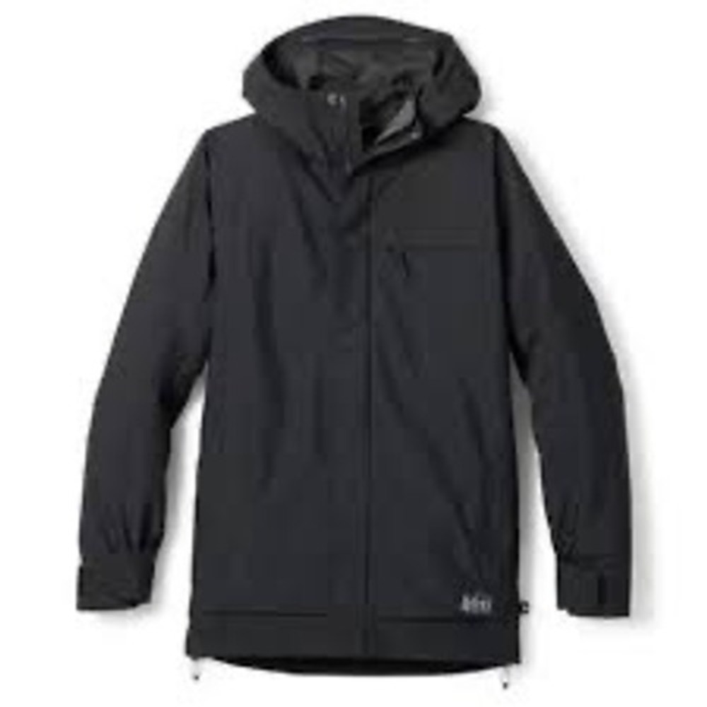 REI Co-op Mens Insulated Hooded Jacket Black Full Zip 23959-F22 Medium